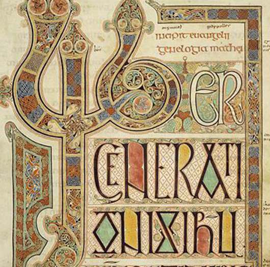 Matthew detail, Lindisfarne Gospels