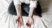 Womans hands are open