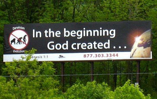 Anti-evolution billboard