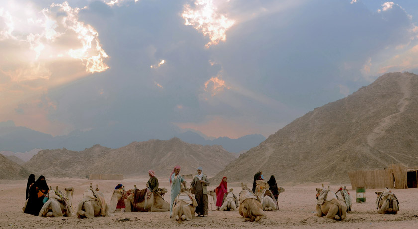 Bedouin men and women