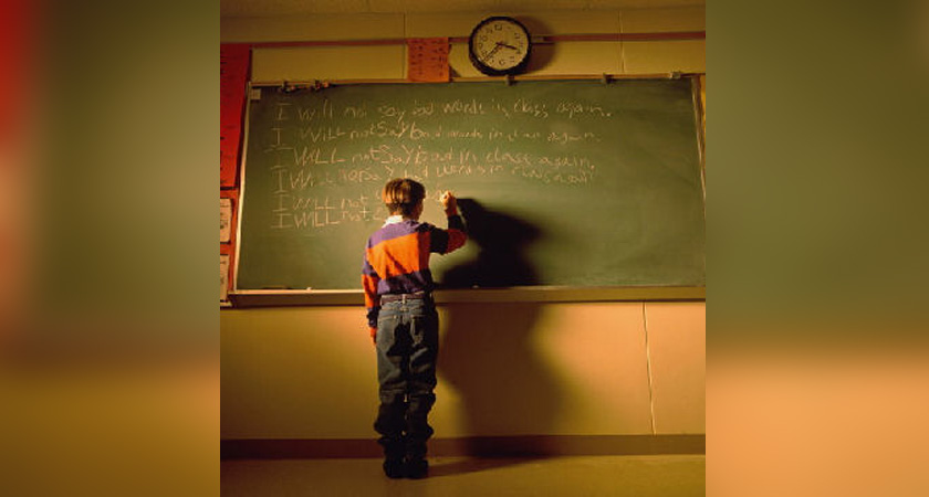 School boy being punished - by Miguel Mendoza