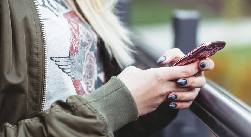 Girl holding phone 